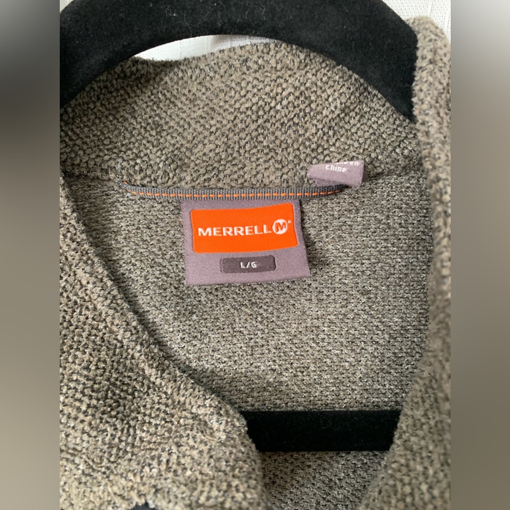 Merrell Men’s 1/2 zip collared hiking sweater light brown sz large - Picture 5 of 5